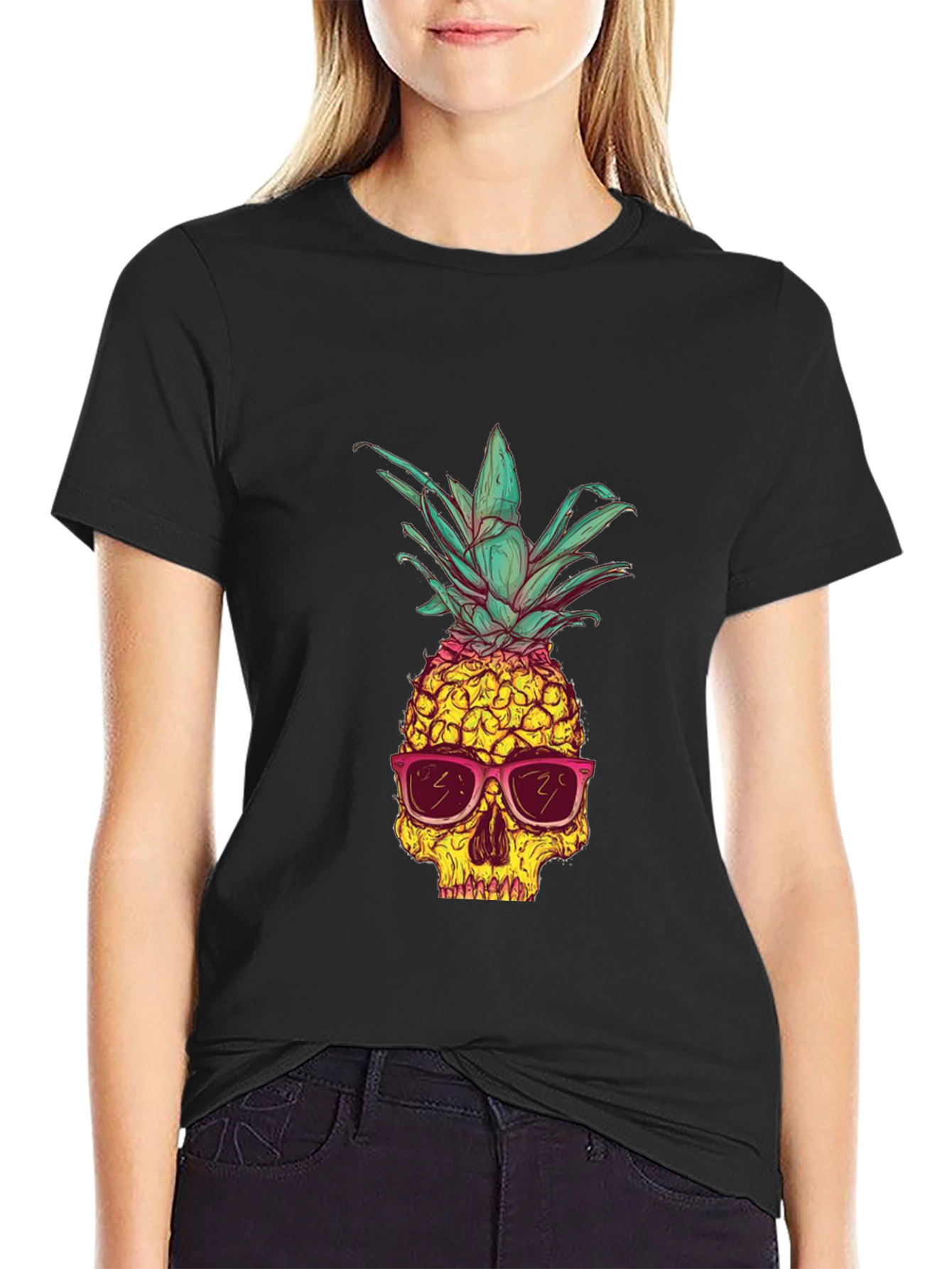 Skull Pineapple Graphic Tee - Unique Style