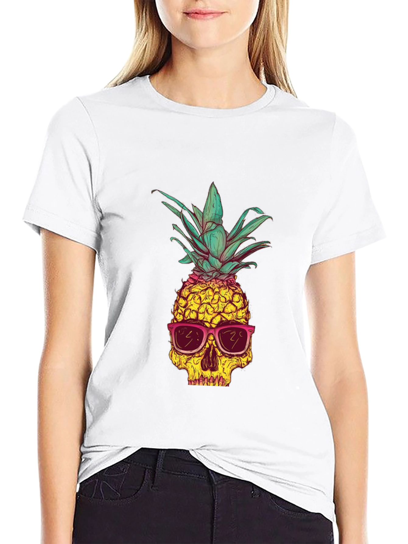 Skull Pineapple Graphic Tee - Unique Style