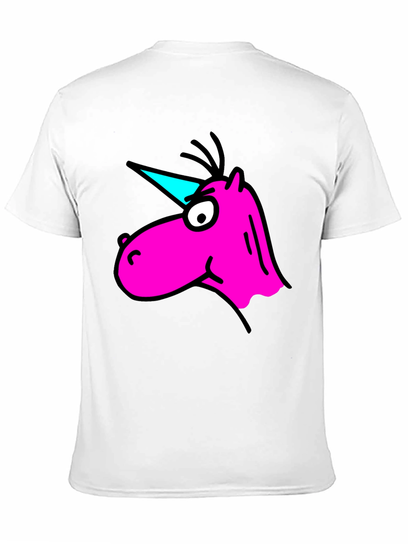 Cartoon Unicorn Graphic Black T-Shirt