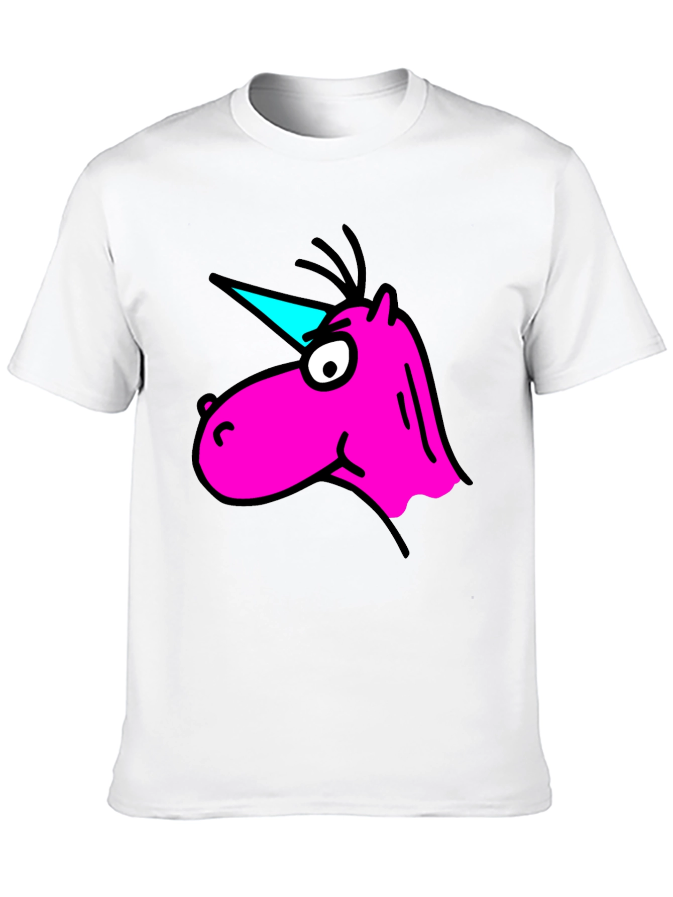 Cartoon Unicorn Graphic Black T-Shirt