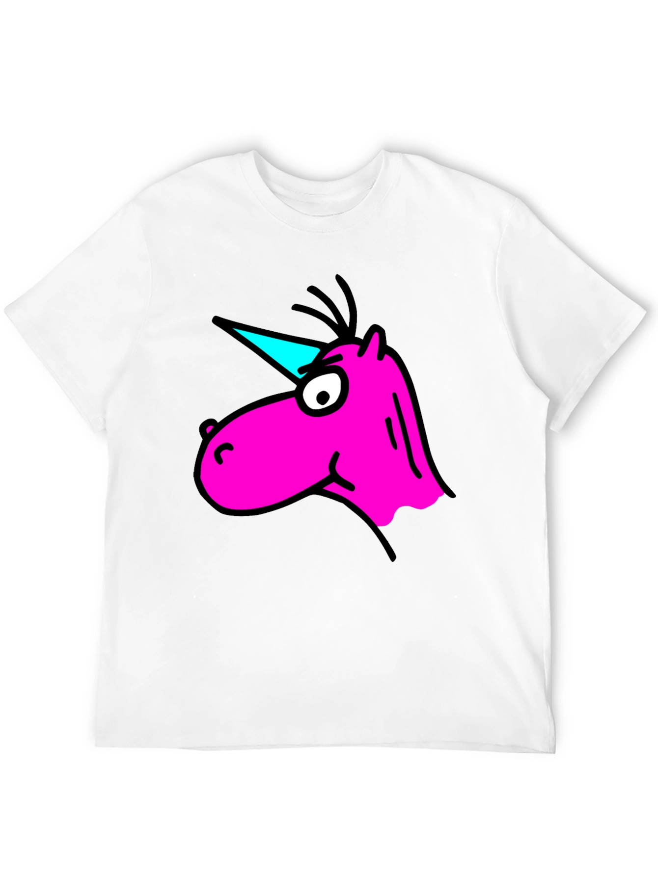 Cartoon Unicorn Graphic Black T-Shirt
