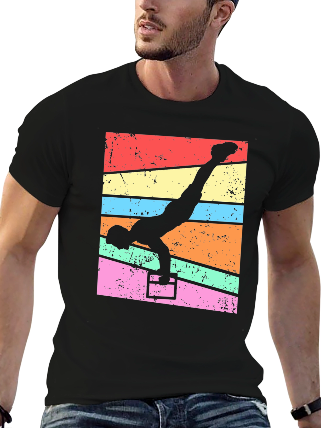 Gymnast Handstand T-Shirt - Retro Fitness Tee