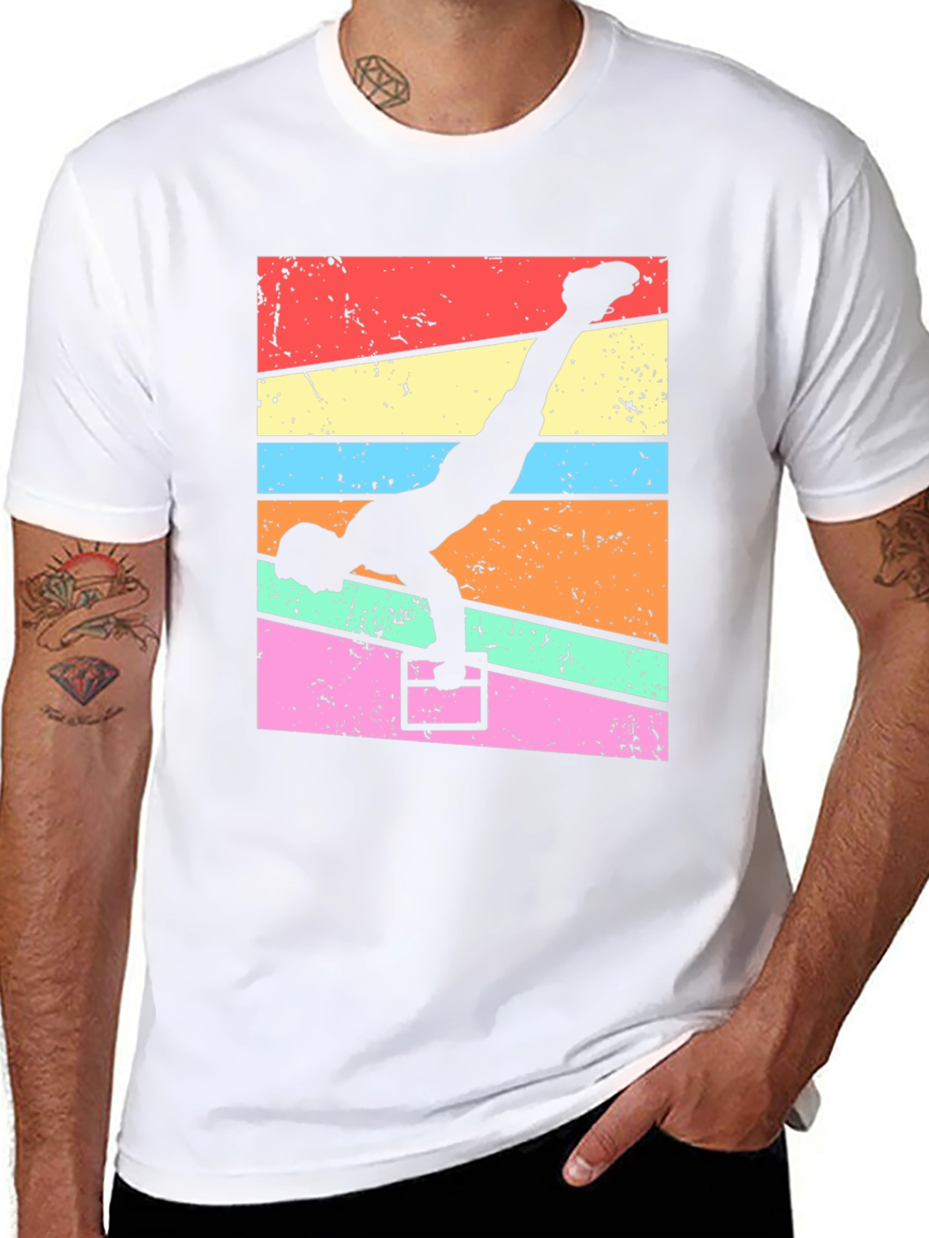 Gymnast Handstand T-Shirt - Retro Fitness Tee