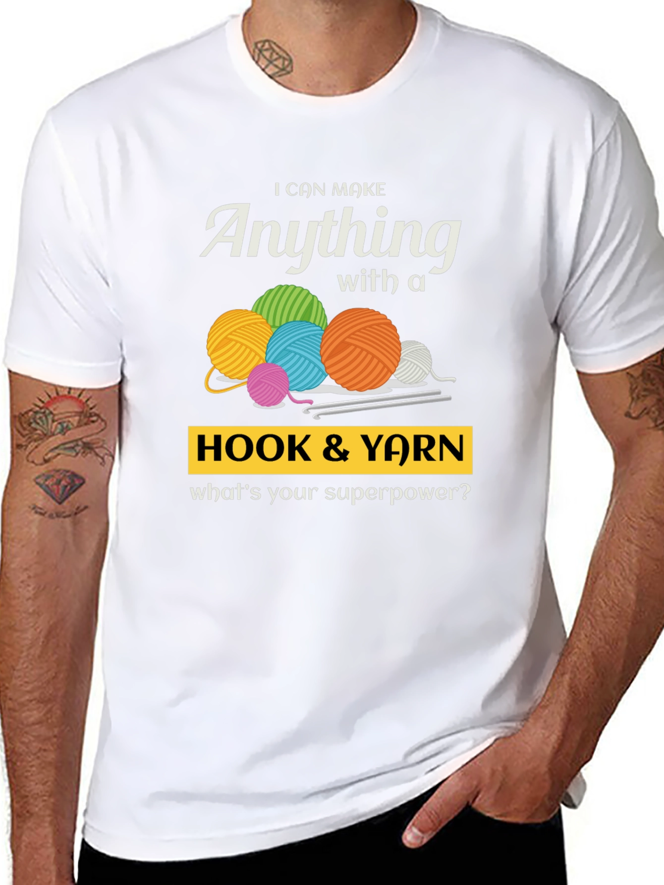 I Can Make Anything Hook & Yarn Graphic T-Shirt