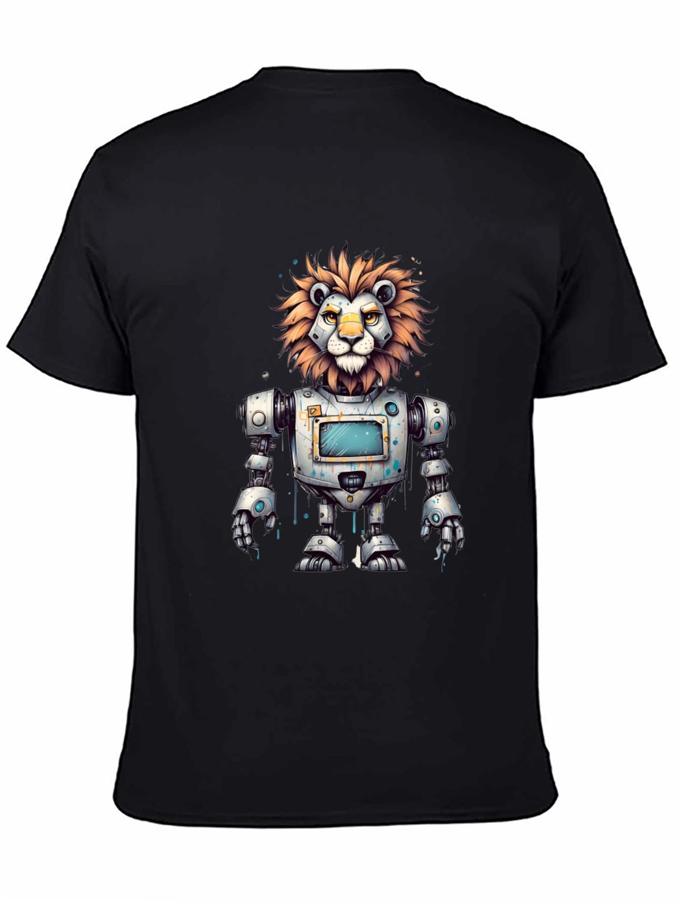Robot Lion Graphic Tee - Cool Animal T-Shirt