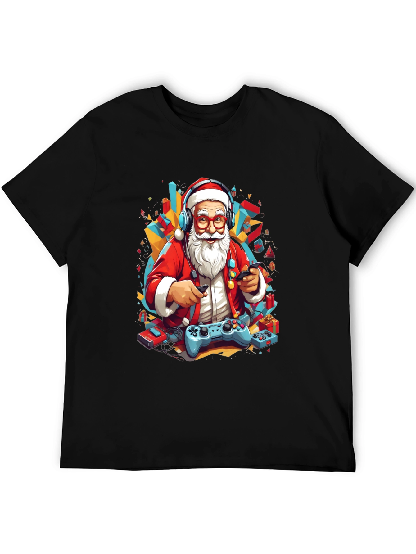 Gaming Santa T-Shirt - Holiday Gamer Style
