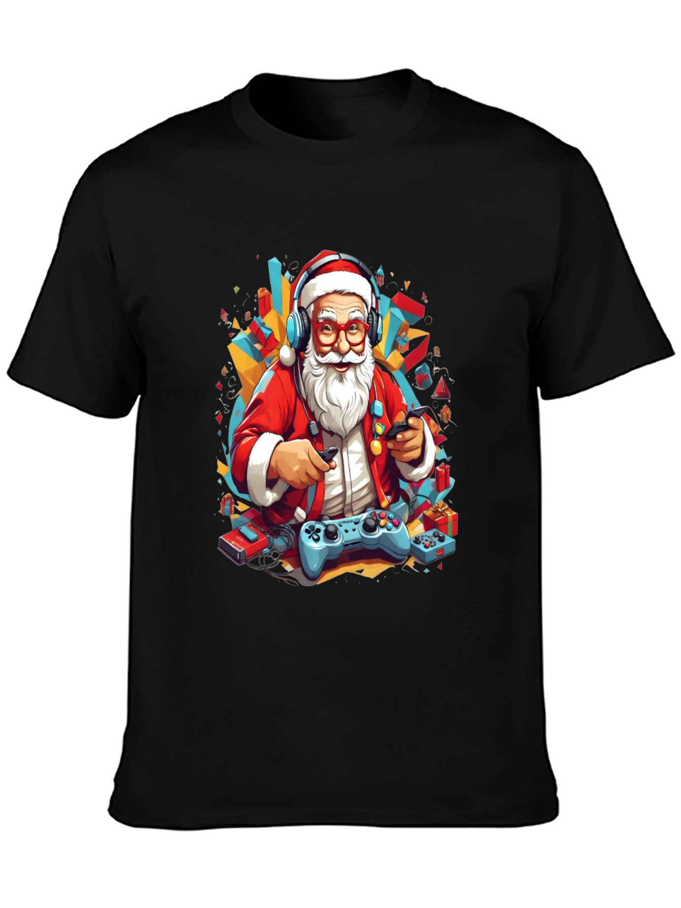 Gaming Santa T-Shirt - Holiday Gamer Style