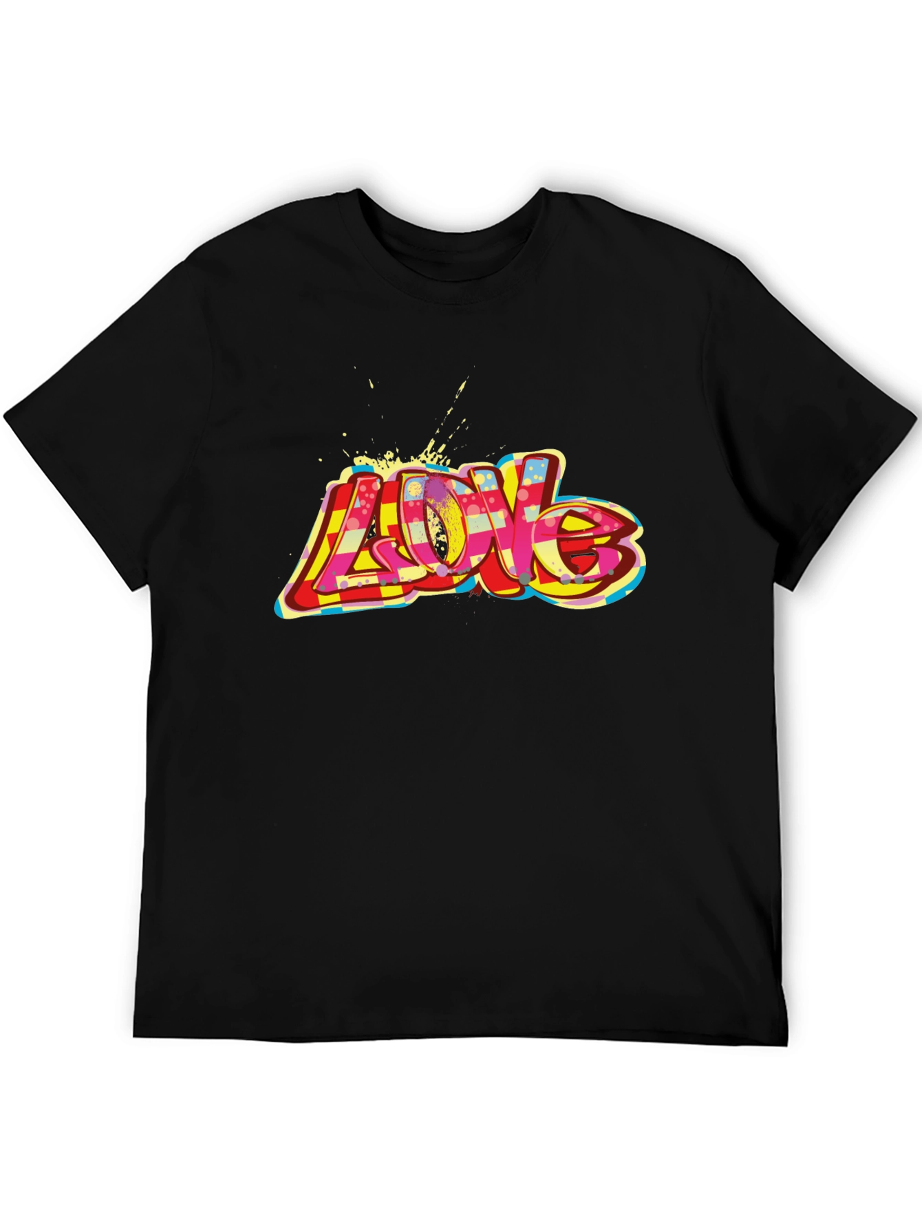 Love Graffiti Style Black T-Shirt