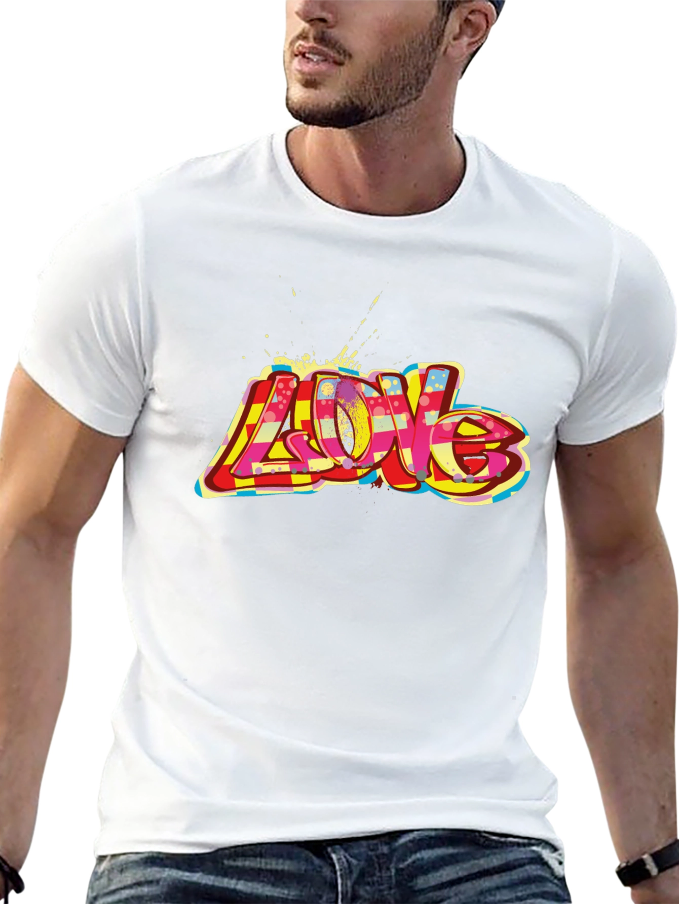 Love Graffiti Style Black T-Shirt
