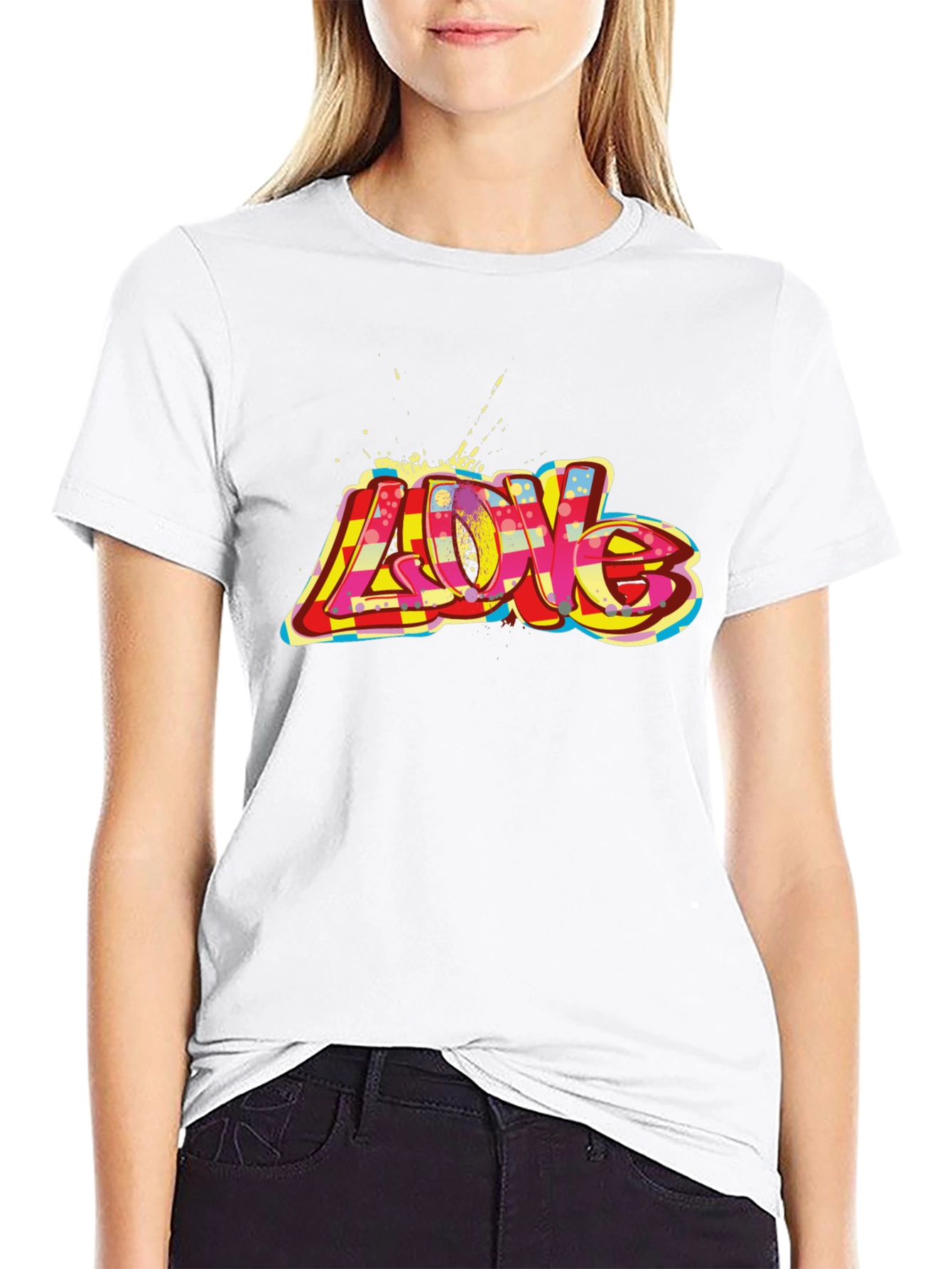Love Graffiti Style Black T-Shirt
