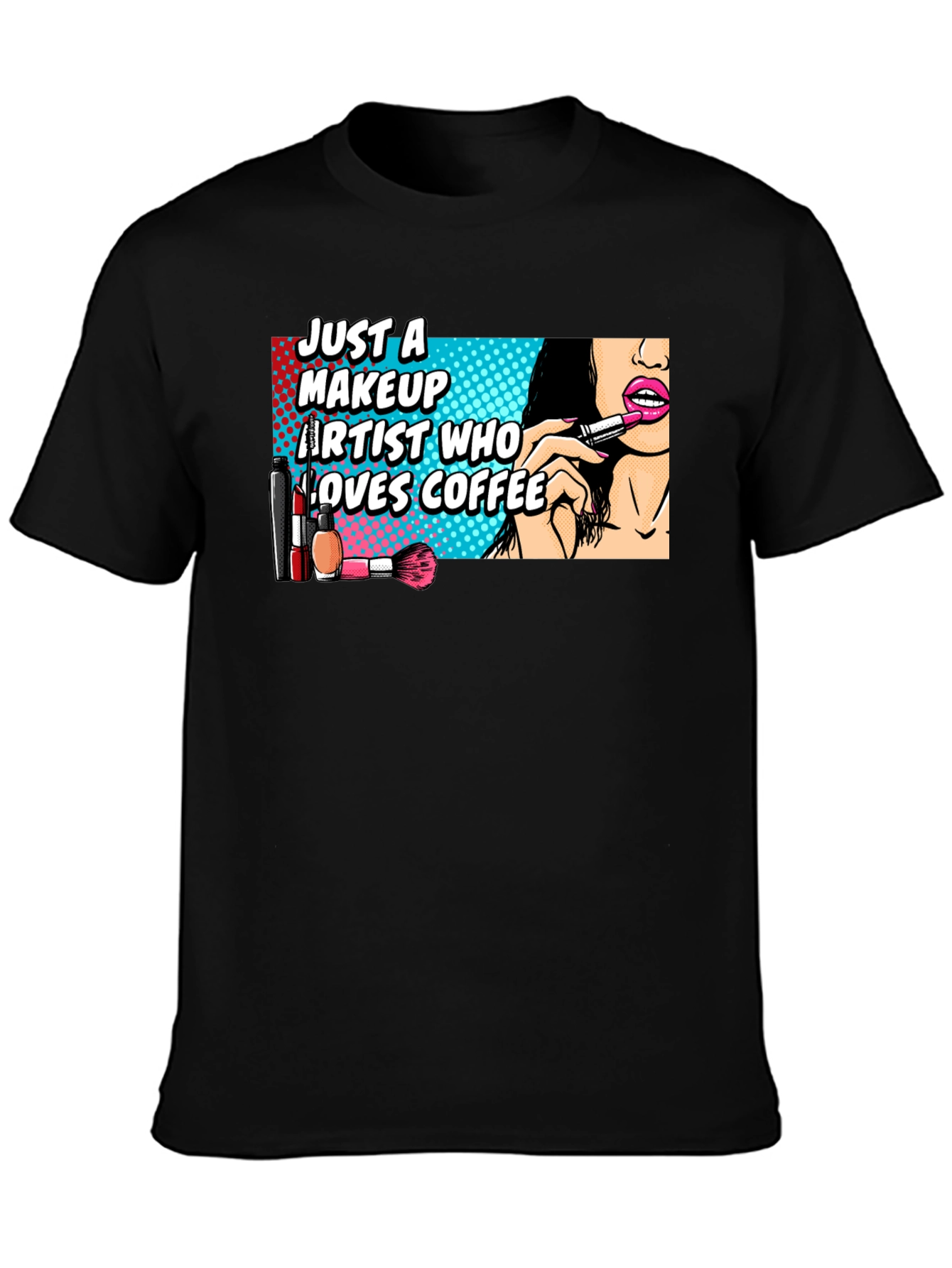 Makeup Artist Coffee Lover Graphic T-Shirt