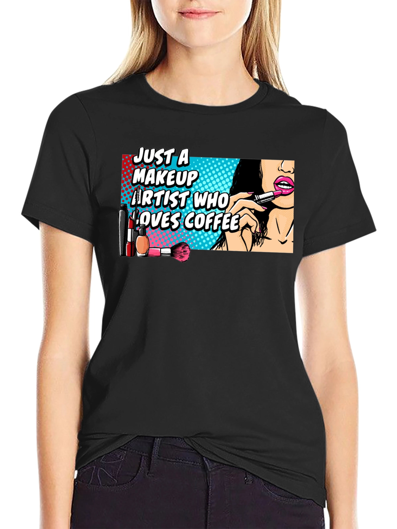 Makeup Artist Coffee Lover Graphic T-Shirt