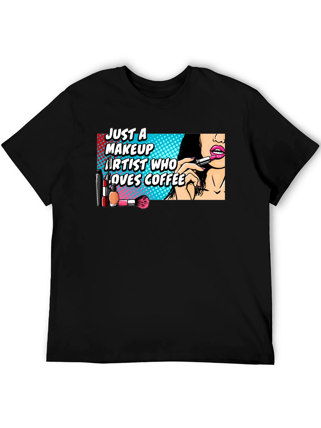 Makeup Artist Coffee Lover Graphic T-Shirt