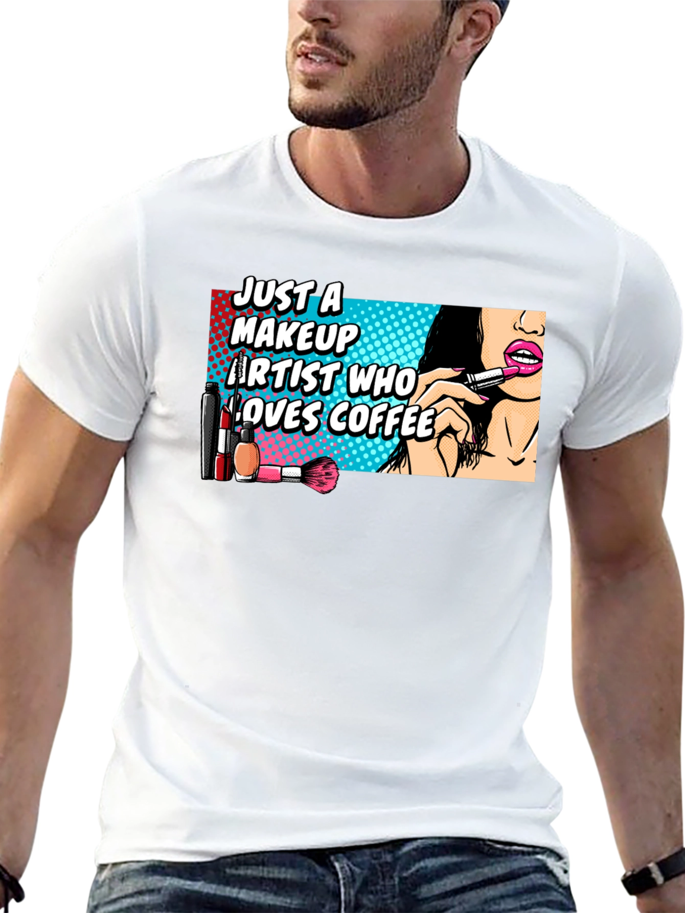 Makeup Artist Coffee Lover Graphic T-Shirt