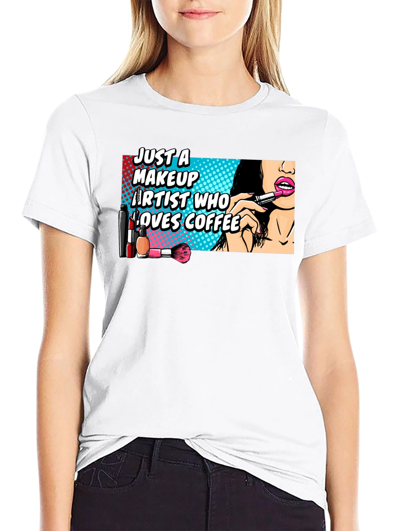 Makeup Artist Coffee Lover Graphic T-Shirt