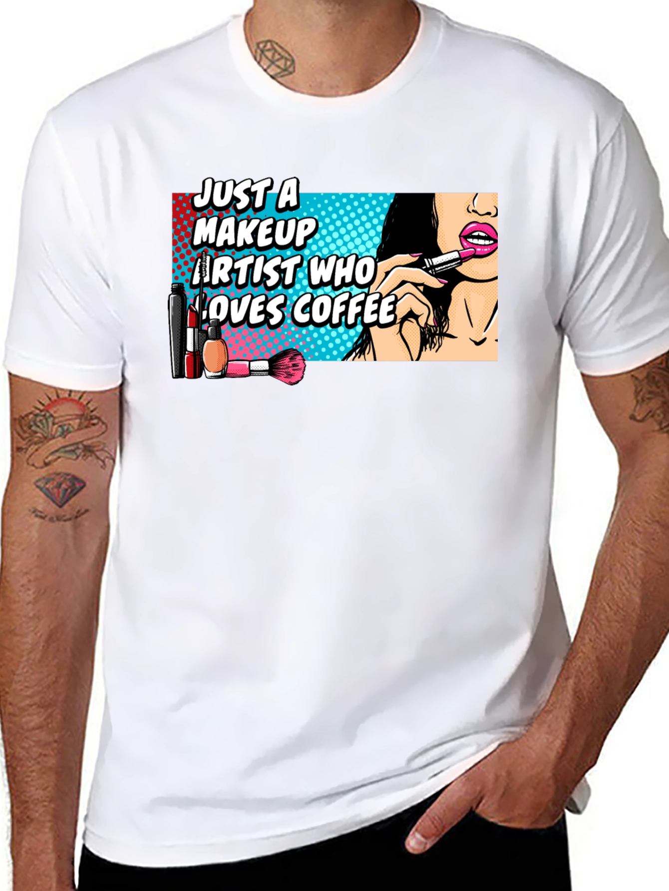Makeup Artist Coffee Lover Graphic T-Shirt