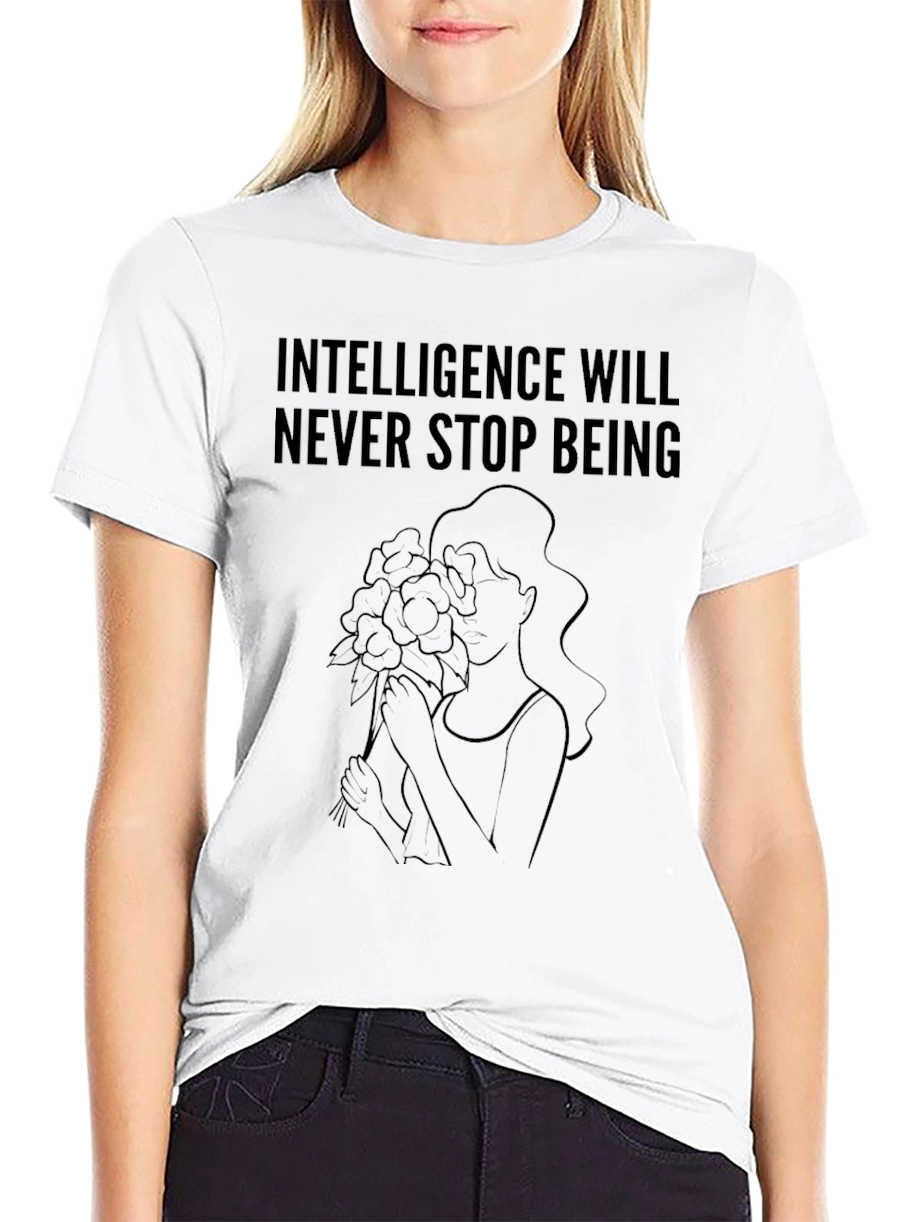 Intelligence T-Shirt - Floral Woman Design