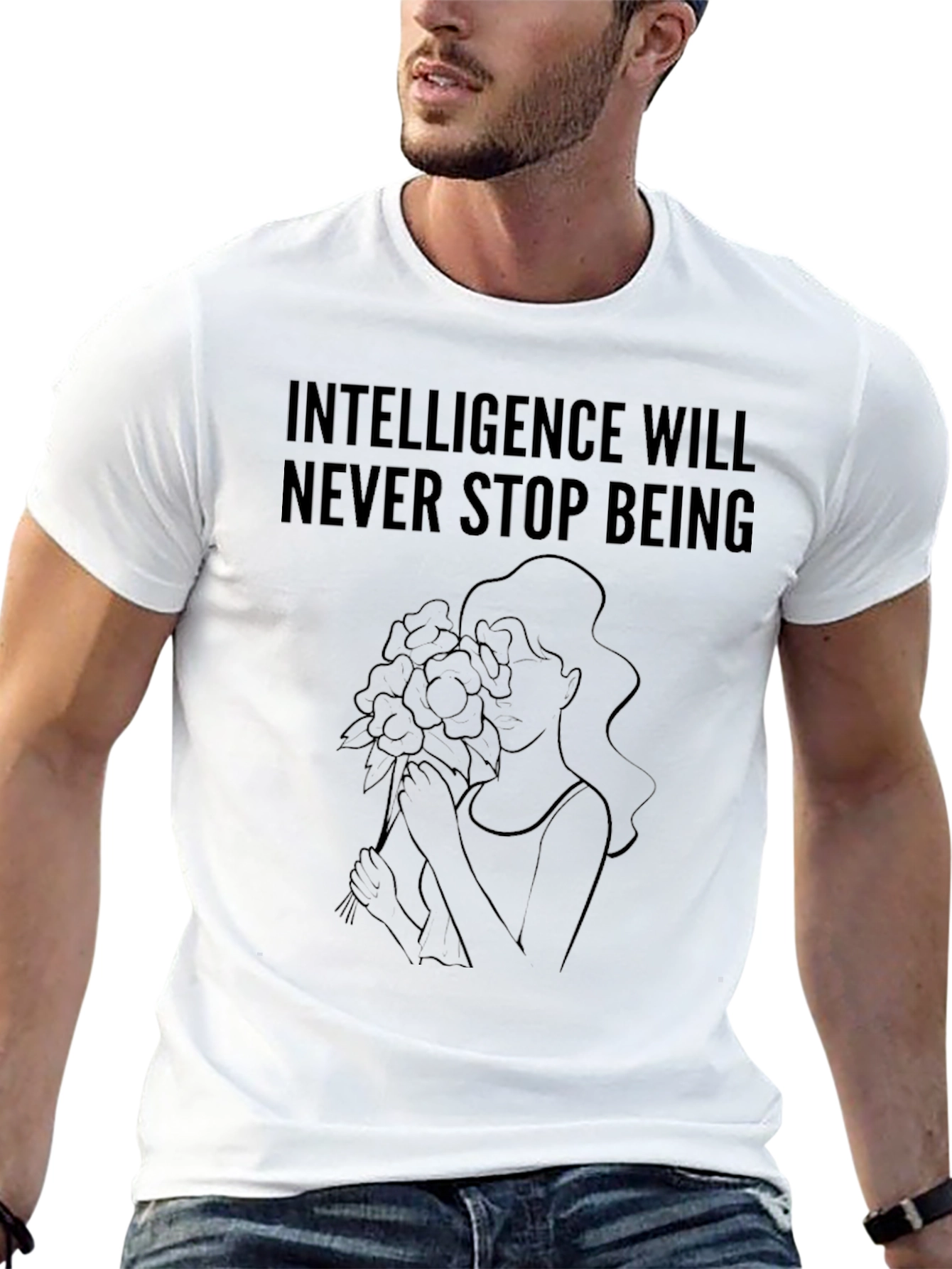 Intelligence T-Shirt - Floral Woman Design
