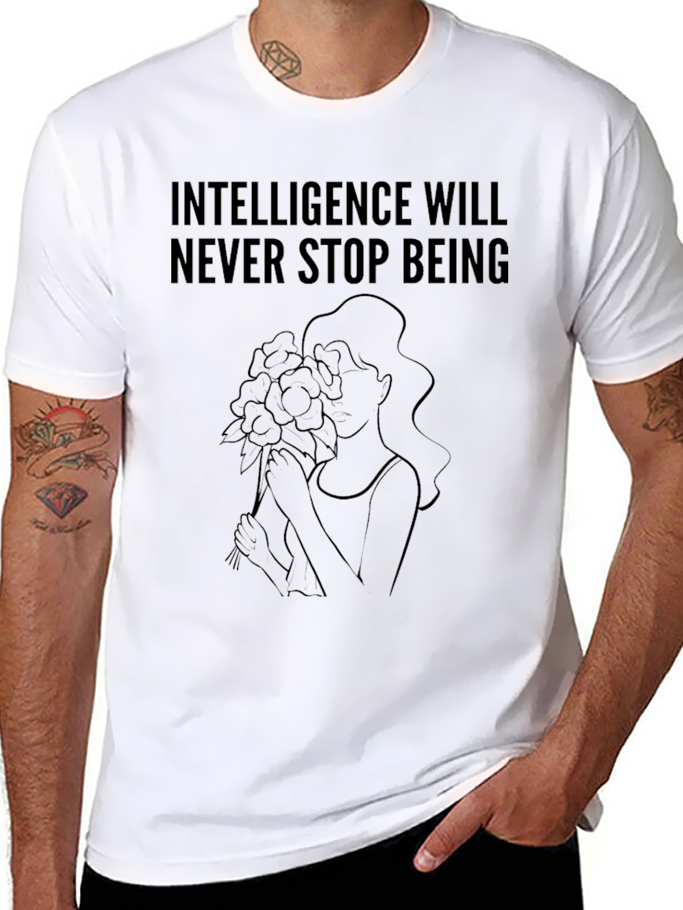 Intelligence T-Shirt - Floral Woman Design