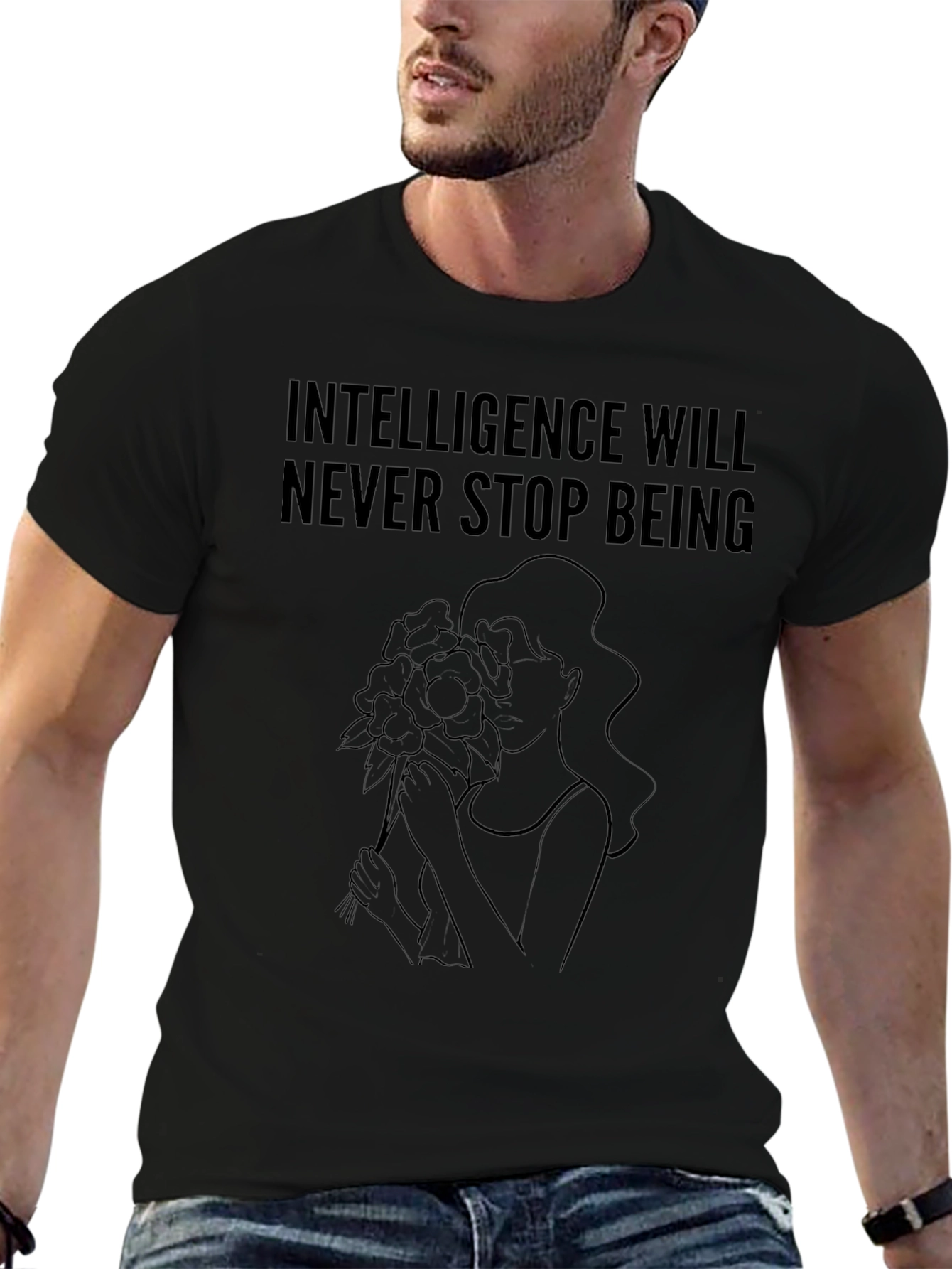 Intelligence T-Shirt - Floral Woman Design