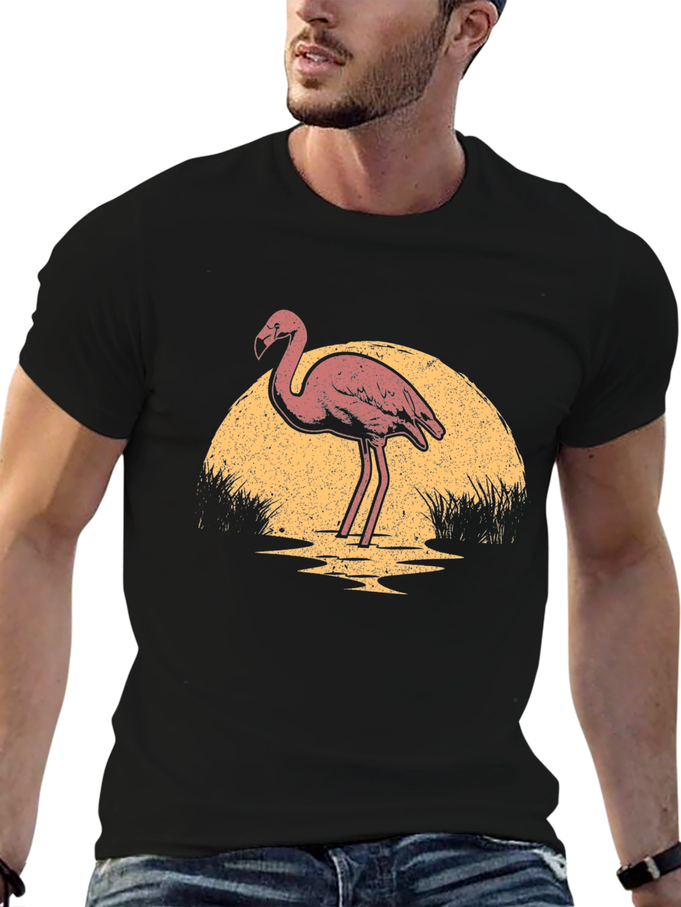 Flamingo Sunset Graphic T-Shirt