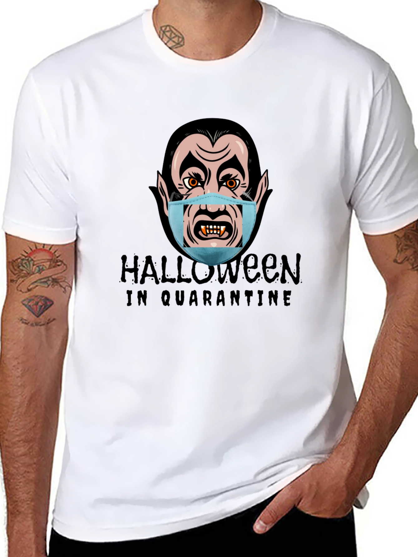 Halloween Quarantine Vampire Graphic T-Shirt