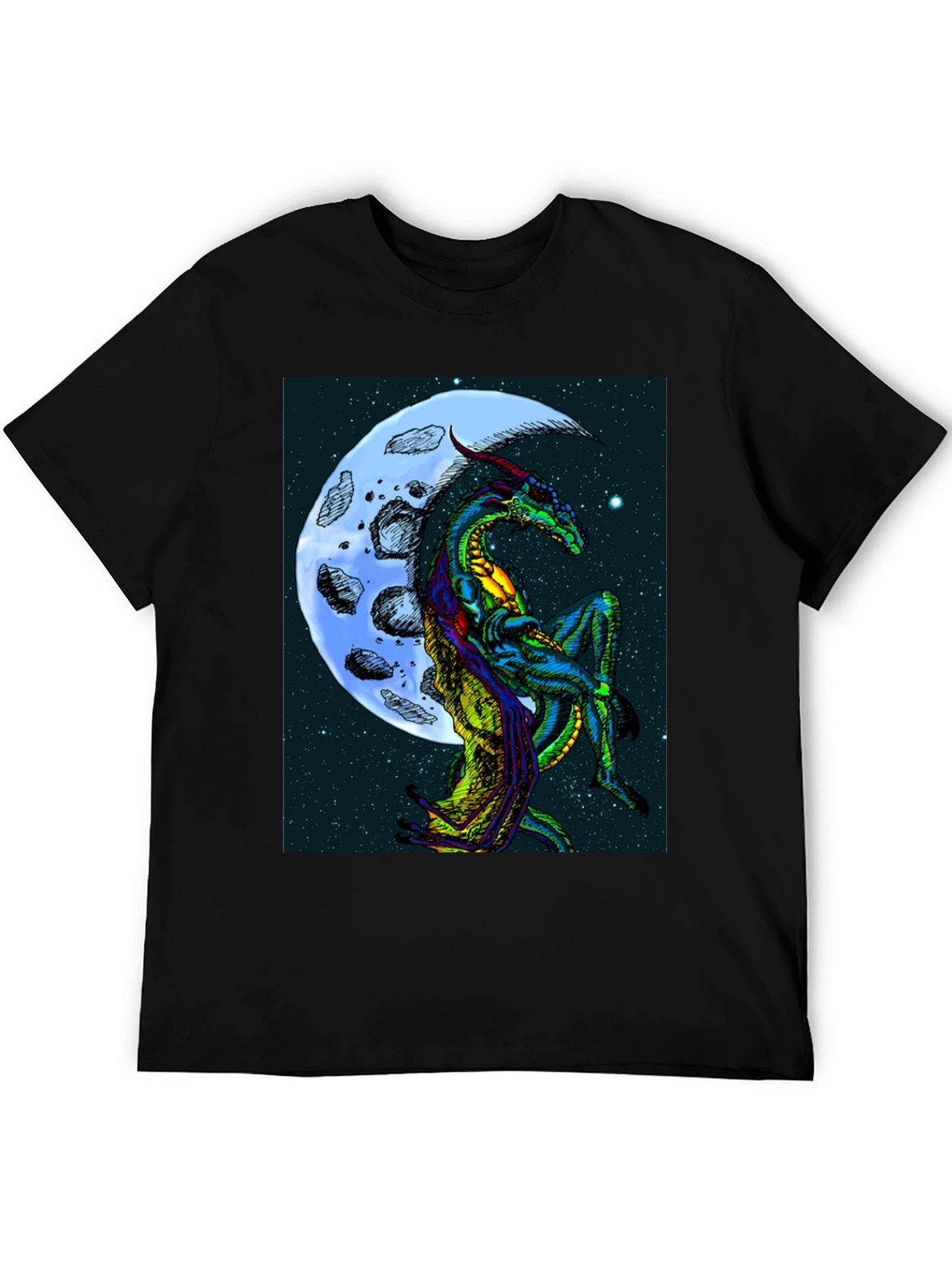 Dragon Moon Graphic T-Shirt - Fantasy Print Tee