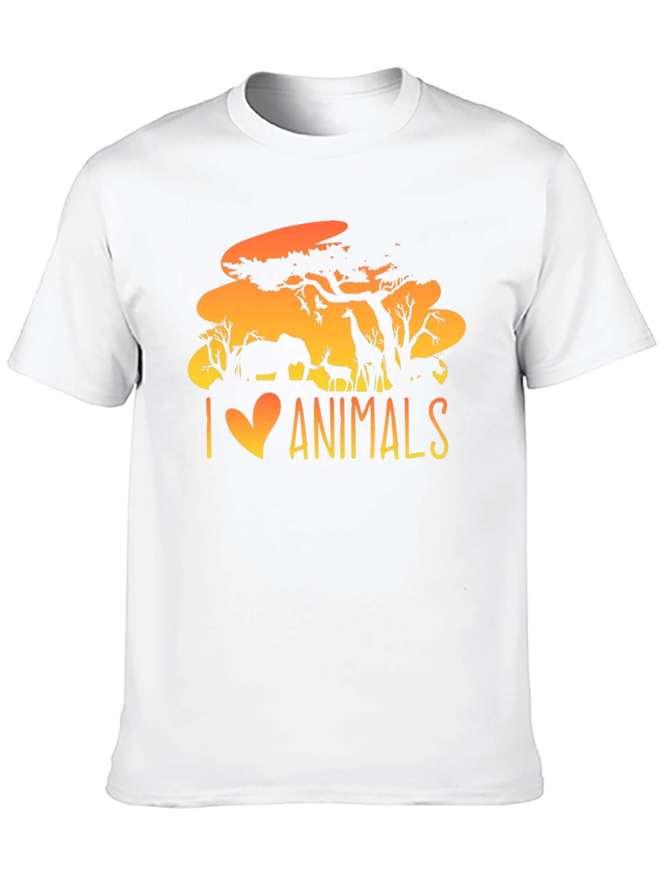 I Love Animals T-Shirt - Wildlife Silhouette Design