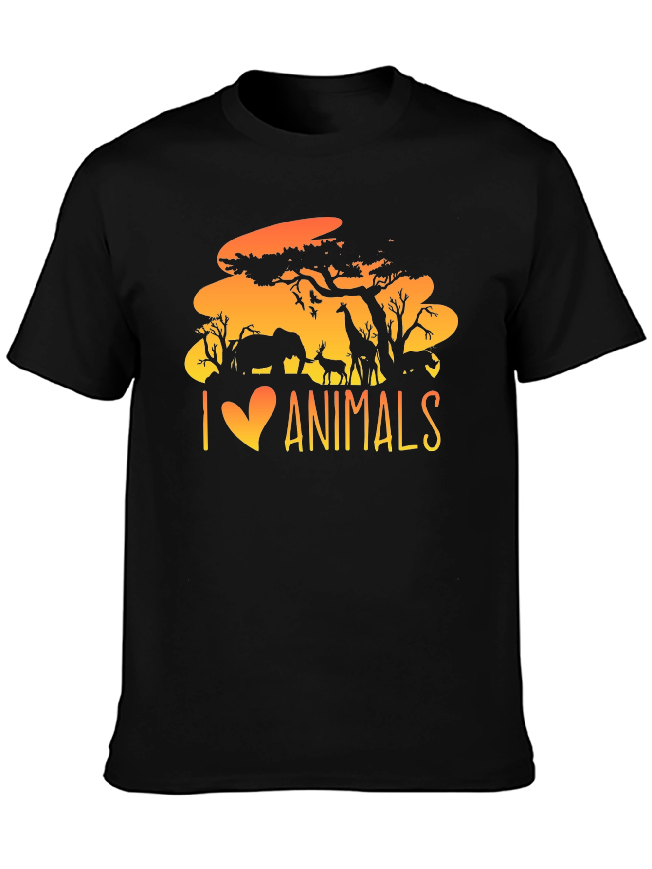I Love Animals T-Shirt - Wildlife Silhouette Design