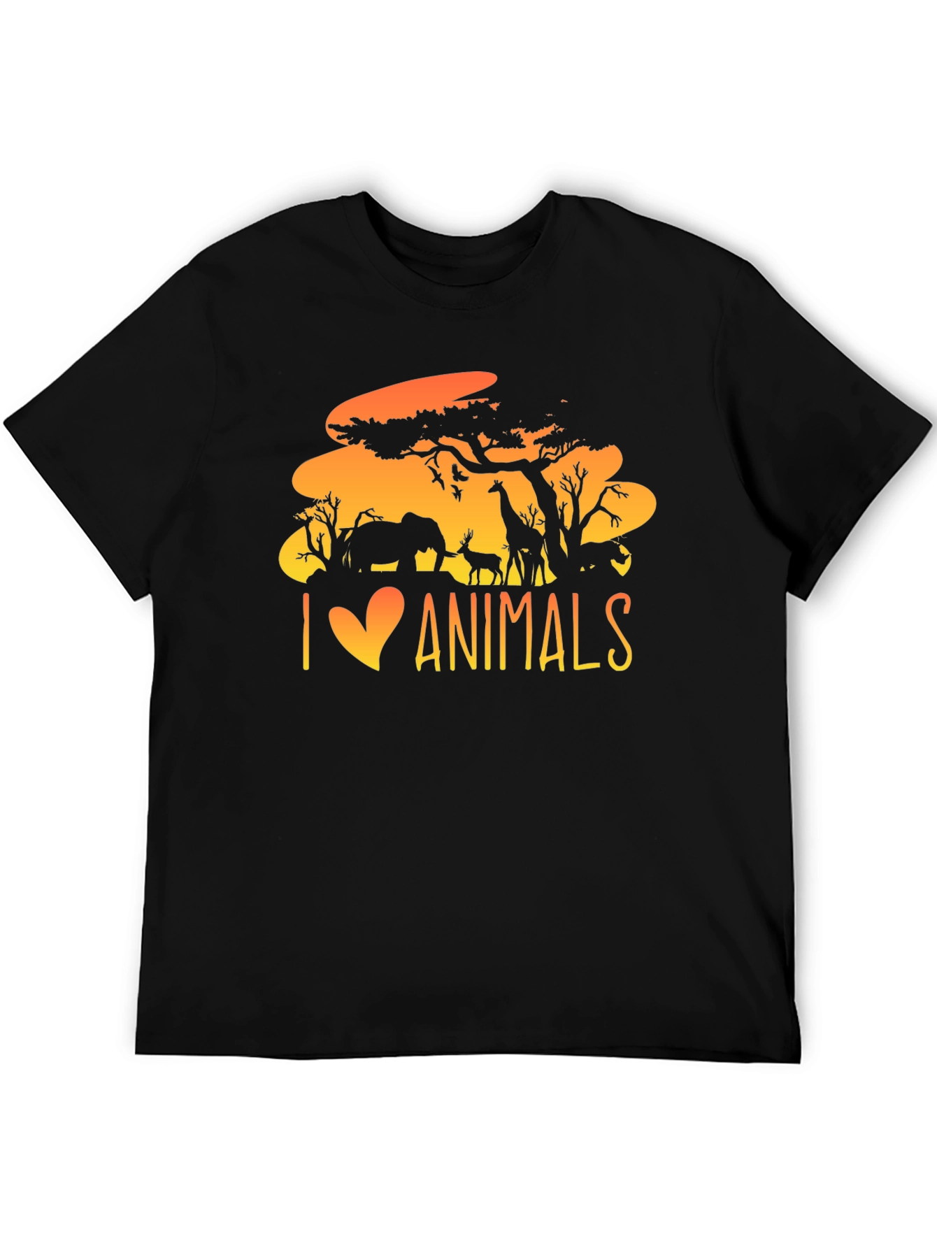 I Love Animals T-Shirt - Wildlife Silhouette Design