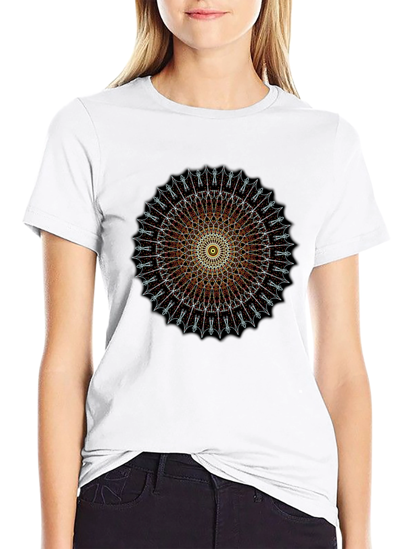 Mandala Design Black T-Shirt