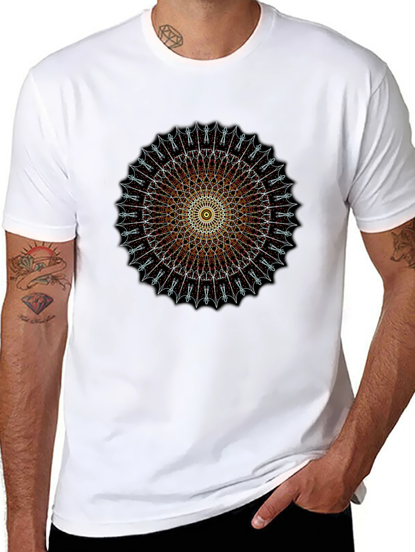 Mandala Design Black T-Shirt