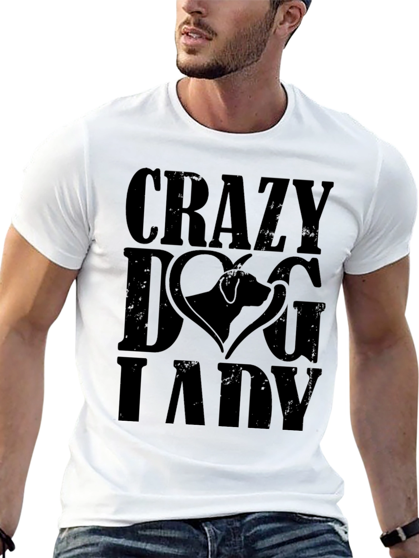 Crazy Dog Lady Graphic Tee - Black