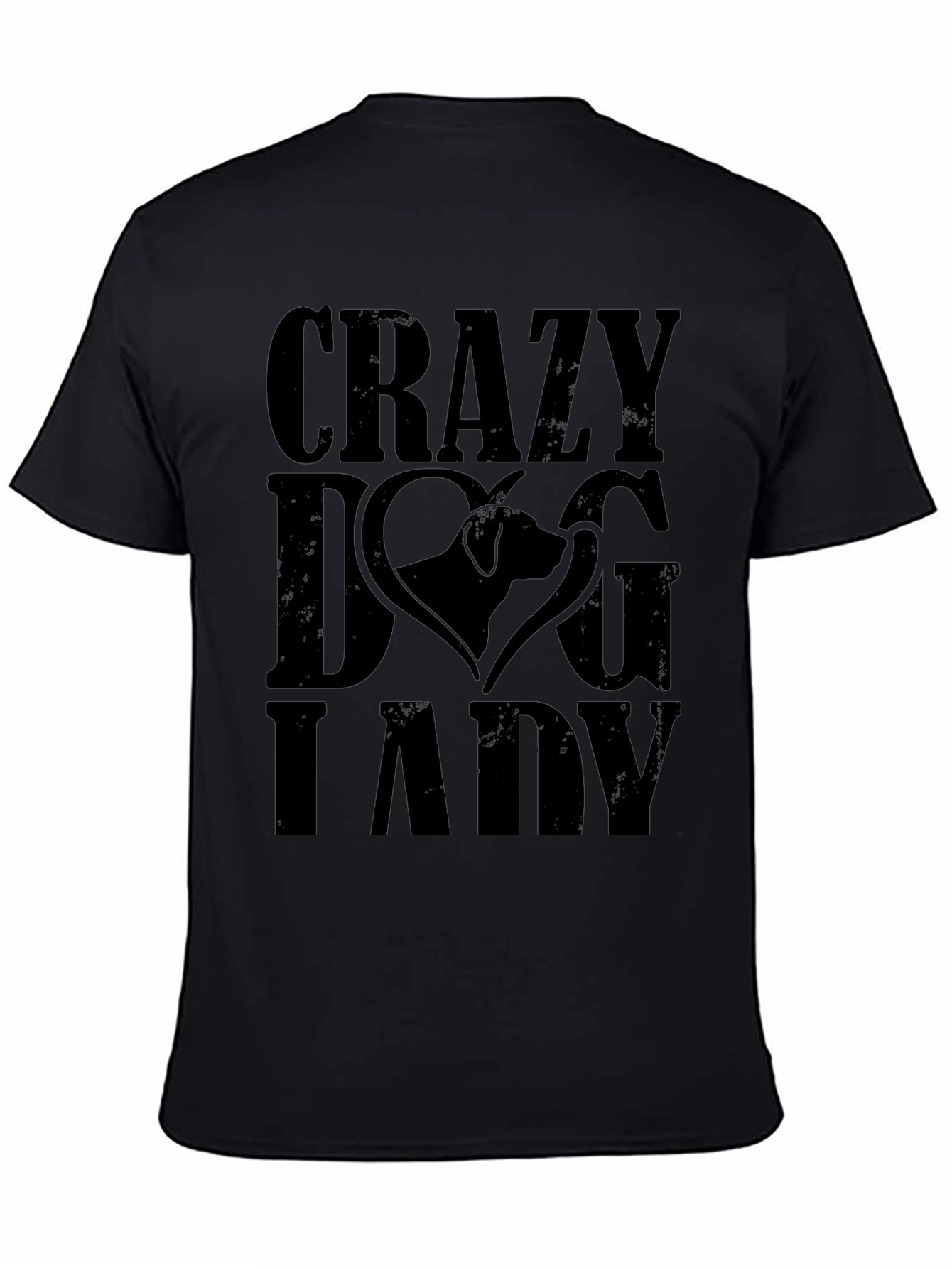 Crazy Dog Lady Graphic Tee - Black