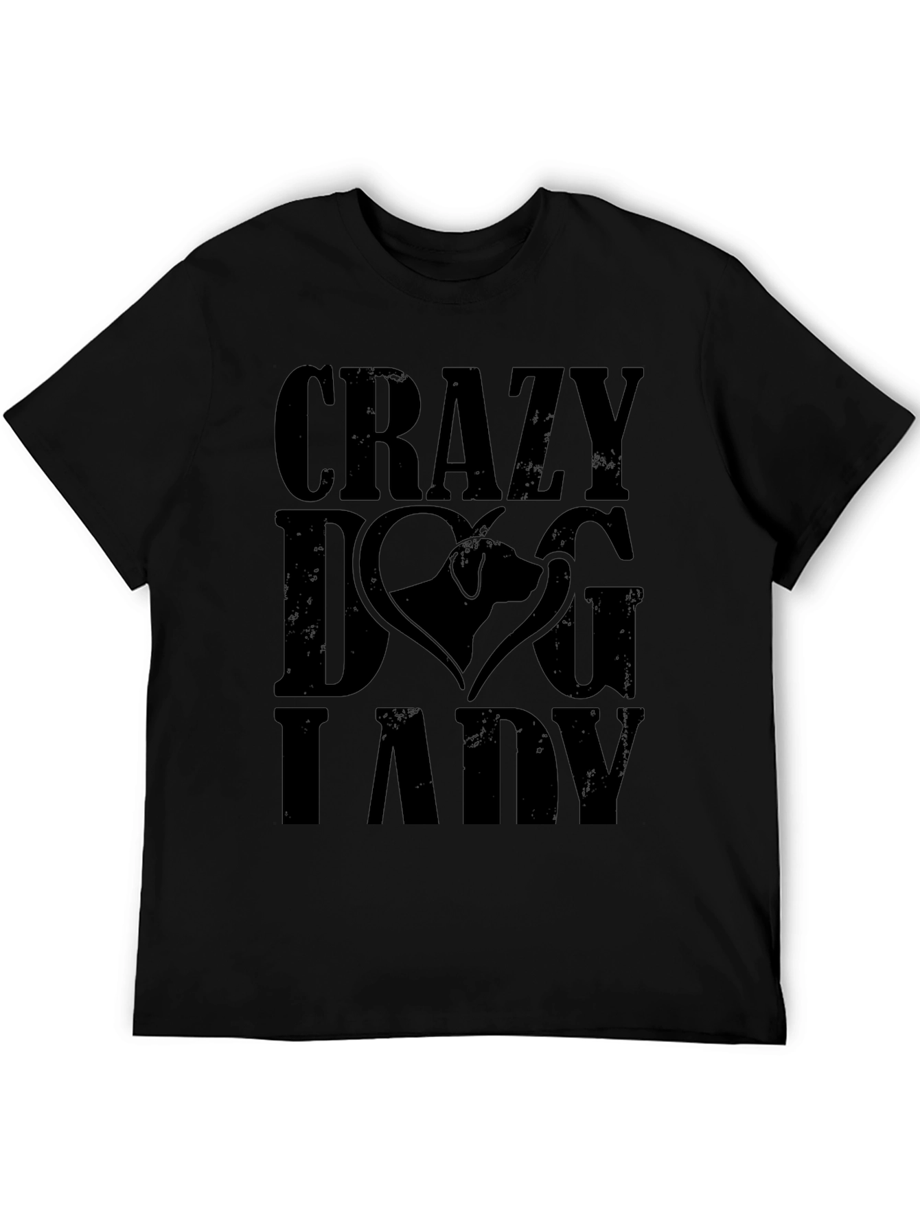 Crazy Dog Lady Graphic Tee - Black