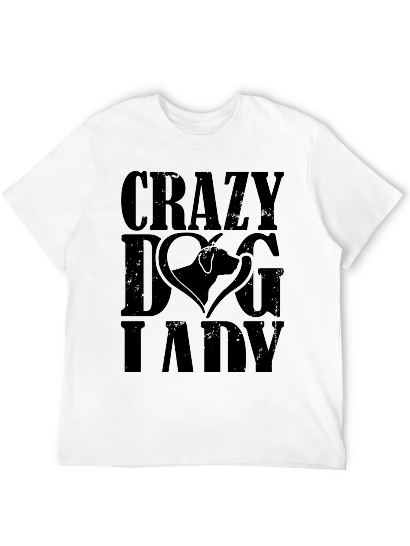 Crazy Dog Lady Graphic Tee - Black