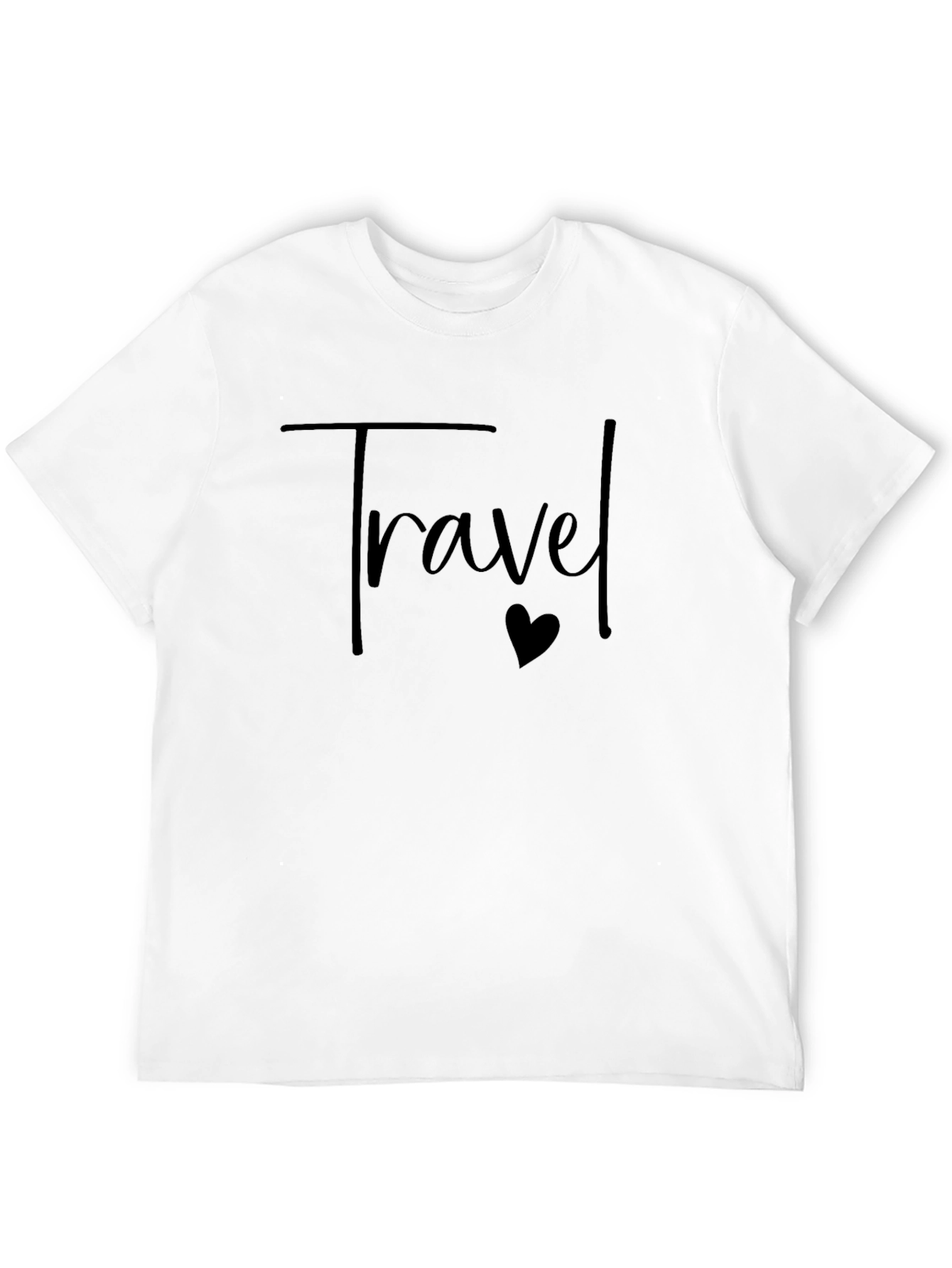 Travel Heart Tee - Black Cotton Casual Shirt