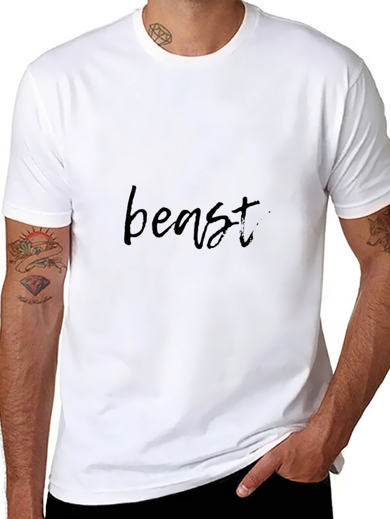 Mens Black Beast Graphic T-Shirt