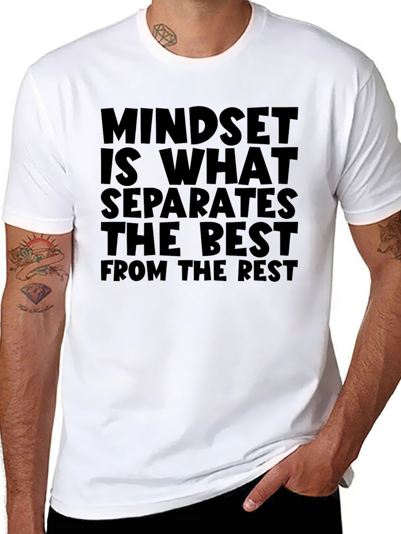 Mindset Separates The Best Black Graphic Tee