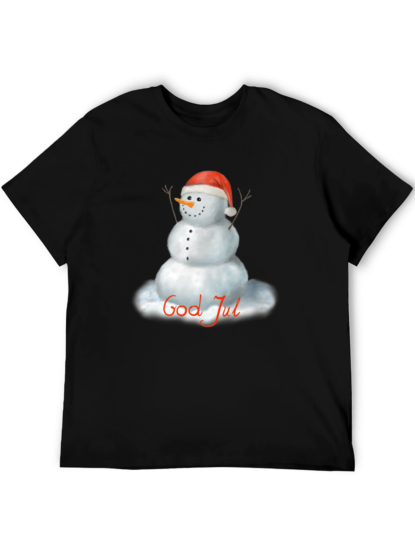 God Jul Snowman Graphic Tee - Holiday Cheer!