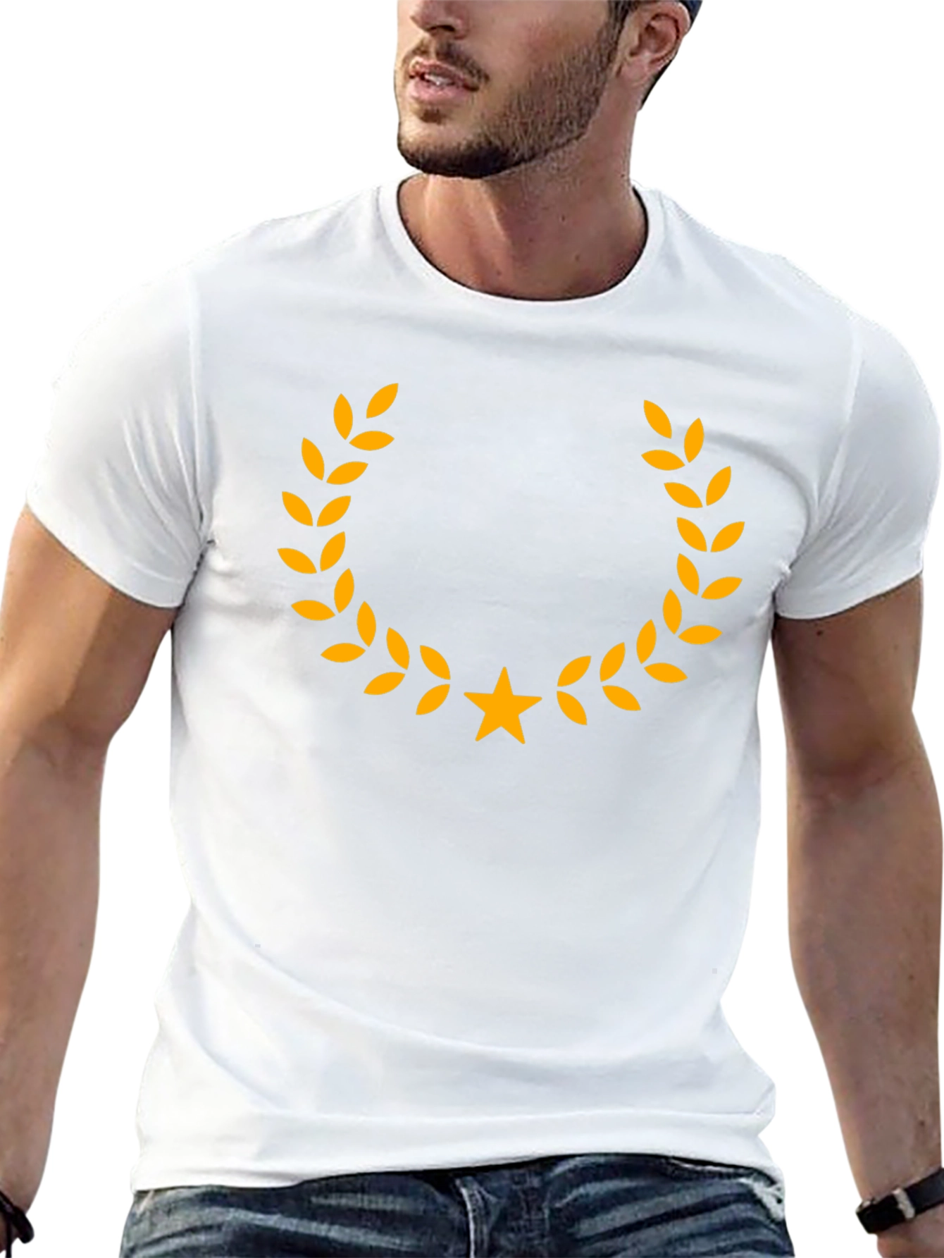 Laurel Wreath Star Graphic Tee - Classic Design