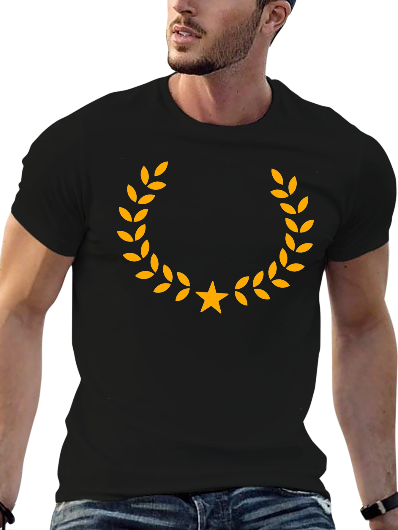 Laurel Wreath Star Graphic Tee - Classic Design