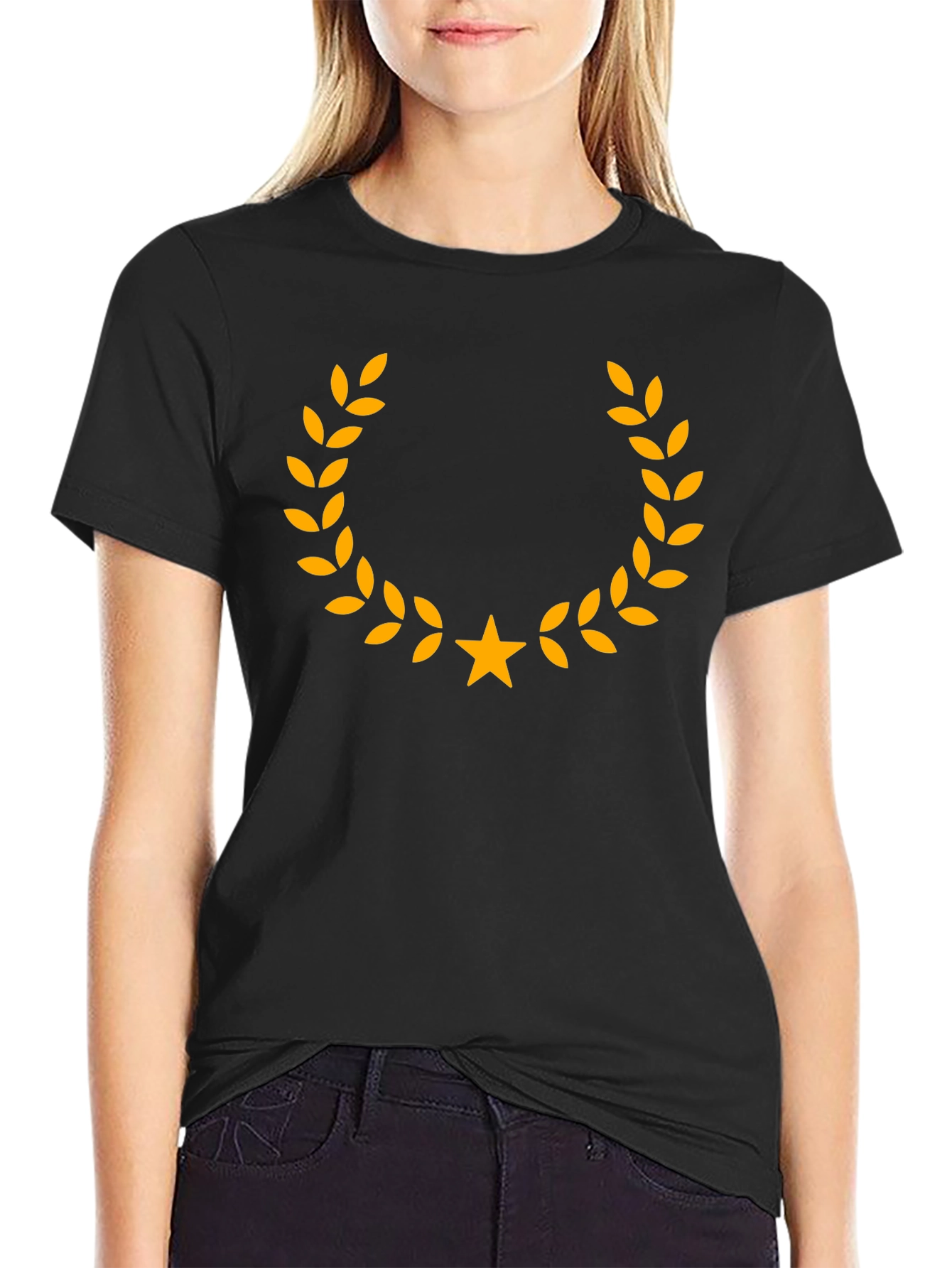 Laurel Wreath Star Graphic Tee - Classic Design