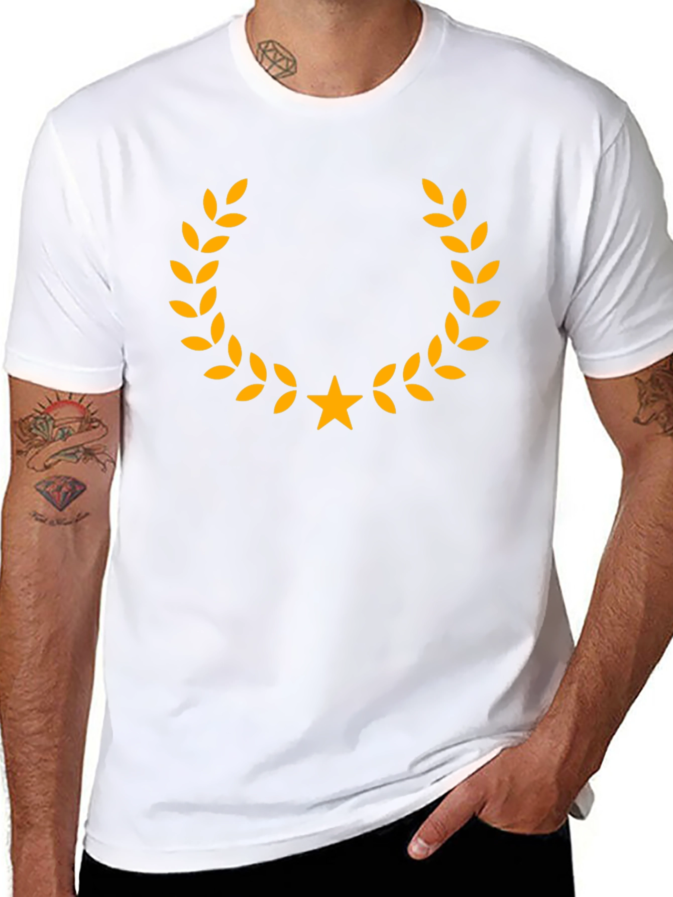 Laurel Wreath Star Graphic Tee - Classic Design
