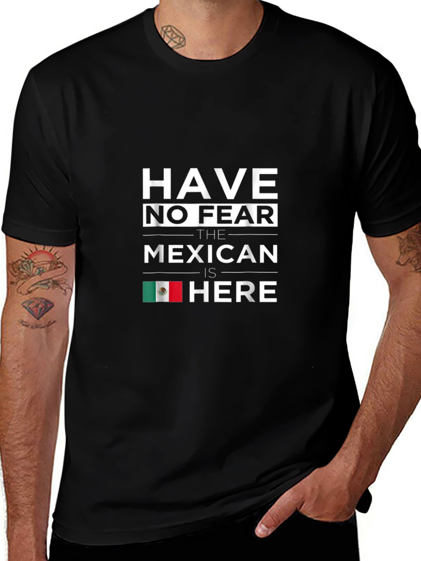 Have No Fear Mexican Is Here Black T-Shirt