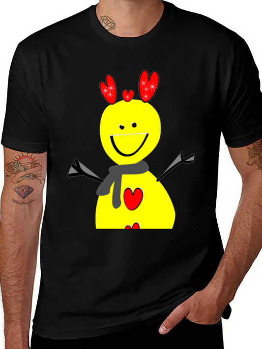 Fun Cartoon Graphic Tee - Black
