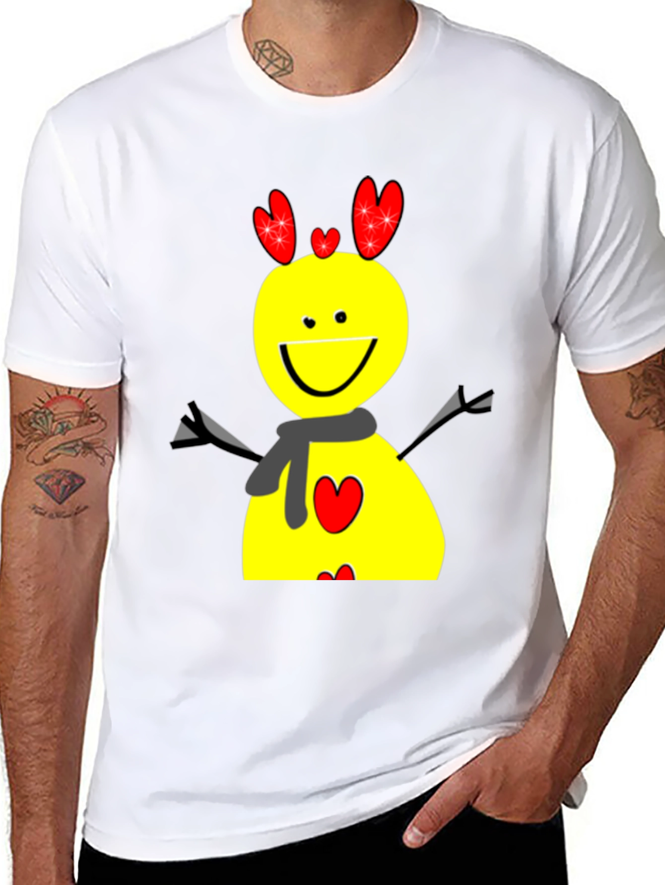 Fun Cartoon Graphic Tee - Black