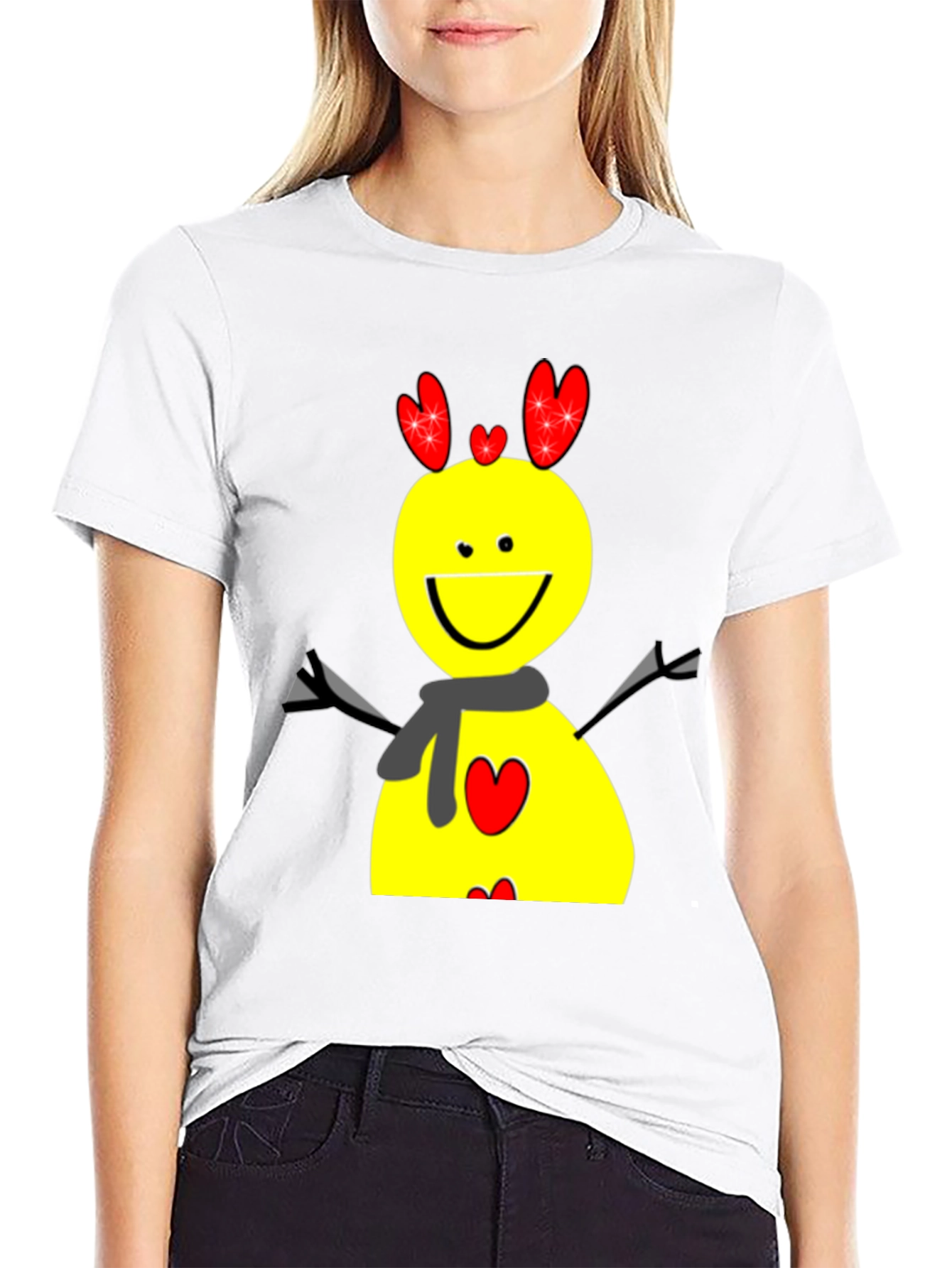 Fun Cartoon Graphic Tee - Black