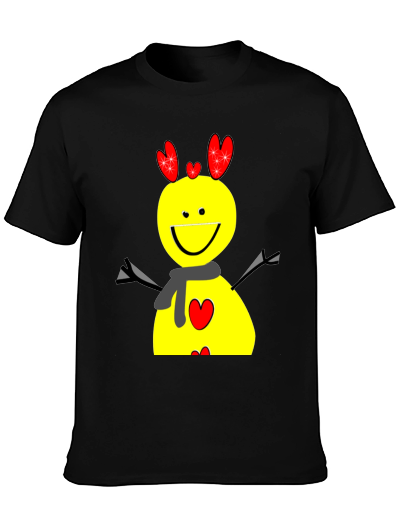 Fun Cartoon Graphic Tee - Black