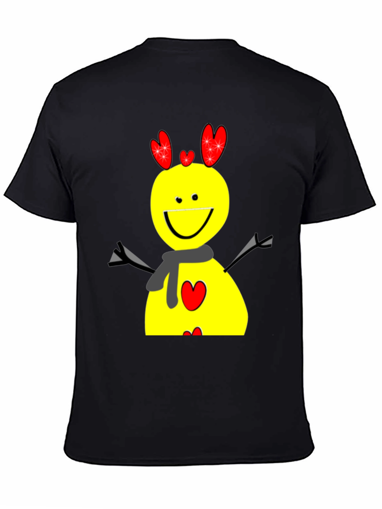 Fun Cartoon Graphic Tee - Black